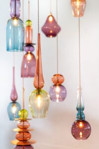 interior design trends coloured glass add colour, glamour and beautiful effects 